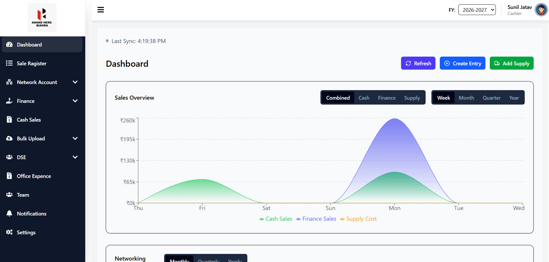 Anand Hero Business ERP project screenshot